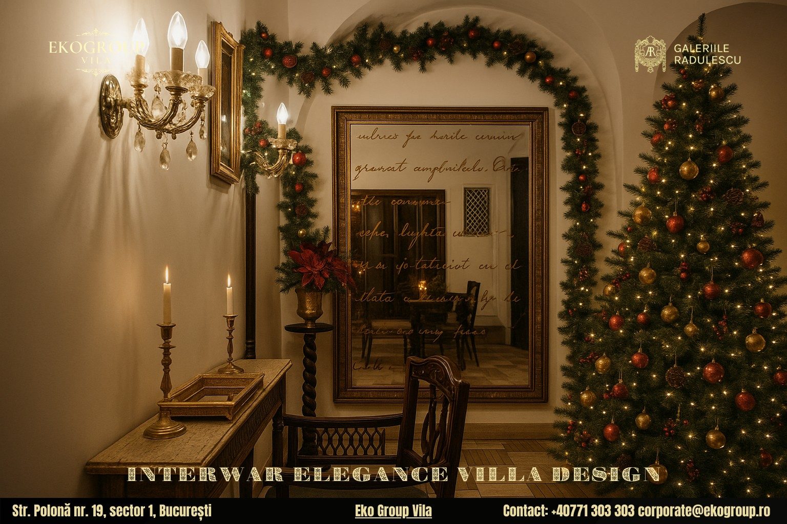 Decoratiuni de Craciun la Eko Group Vila: Eleganța Nobiliară Dezvăluită prin Farmecul Stilului Interbelic 10 Decoratiuni de Craciun la Eko Group Vila: Eleganța Nobiliară Dezvăluită prin Farmecul Stilului Interbelic